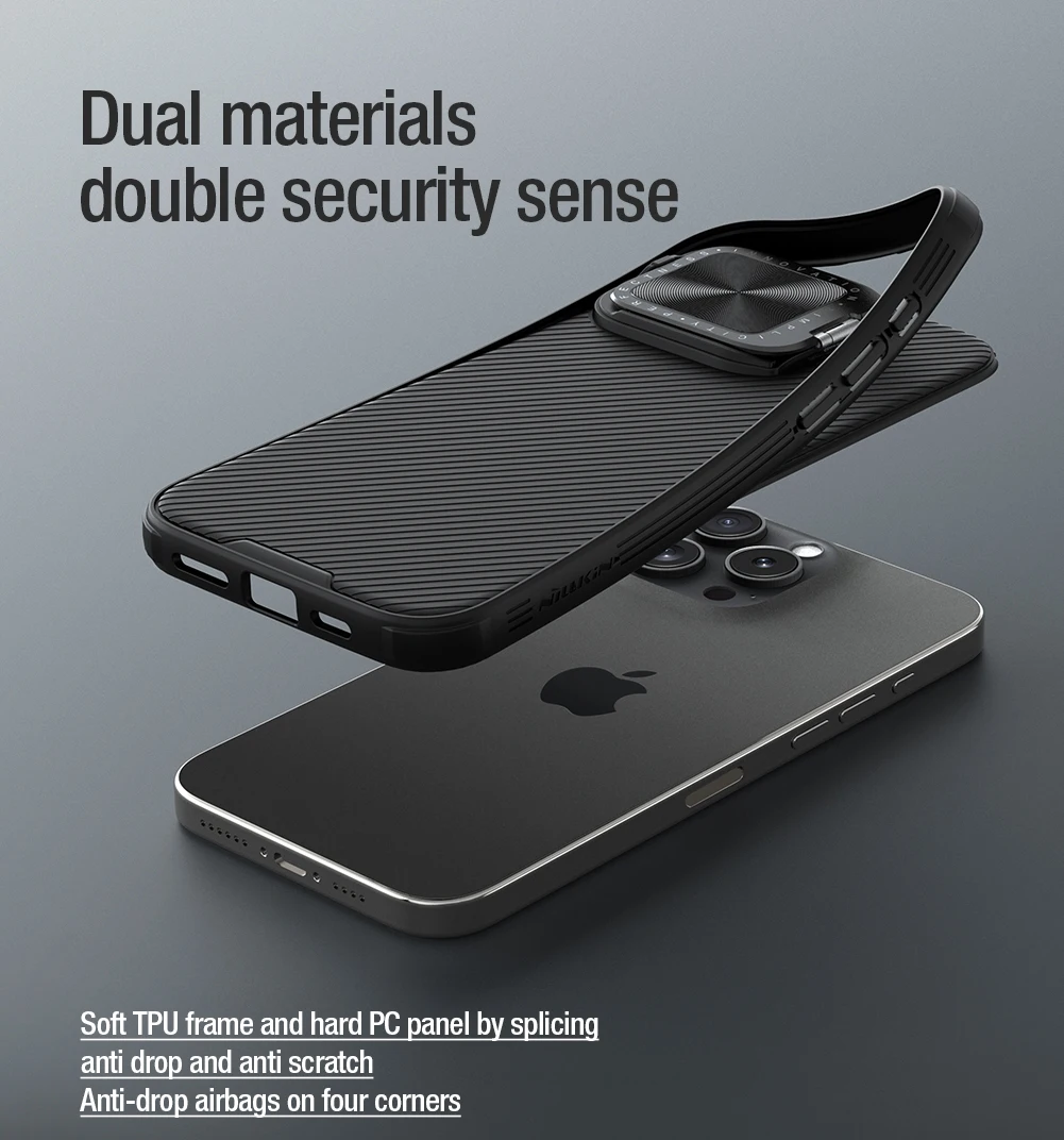 NILLKIN for iPhone 16 Pro Max / 16 Pro case Magnetic Adapt Magsafe Lens 360 full Camera Protection CamShield Back cover
