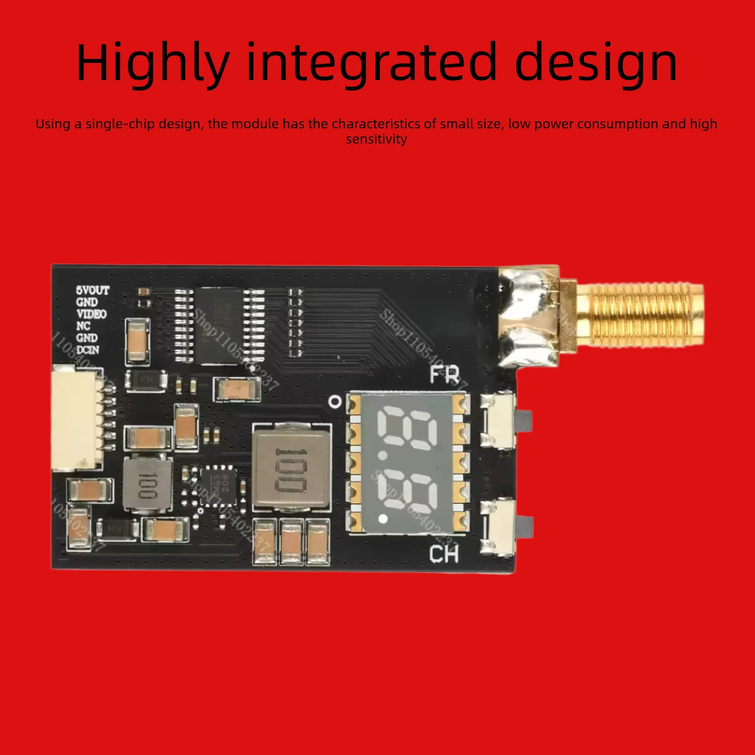 3.3G FPV Image Transmission Module Analog Wireless Audio & Video Transmission Receiver Module Wide Band RX3364-CPB