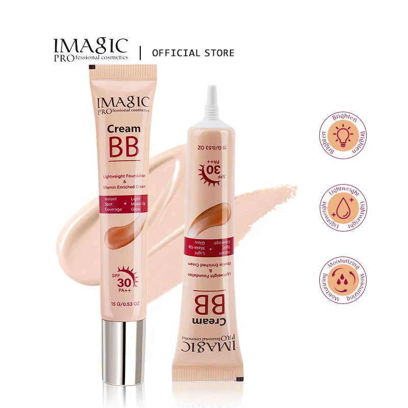 IMAGIC Lightweight Foundation BB Cream Sunscreen Smooth Coverage SPF30 PA++ Long Lasting Light Makeup Glow FA-142 15g