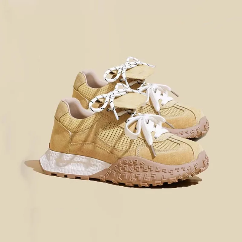 

Новинка 202, сетчатые кожаные женские модные вулканизированные массивные кроссовки, удобная обувь на плоской подошве, разноцветная летняя обувь Женская Обувь