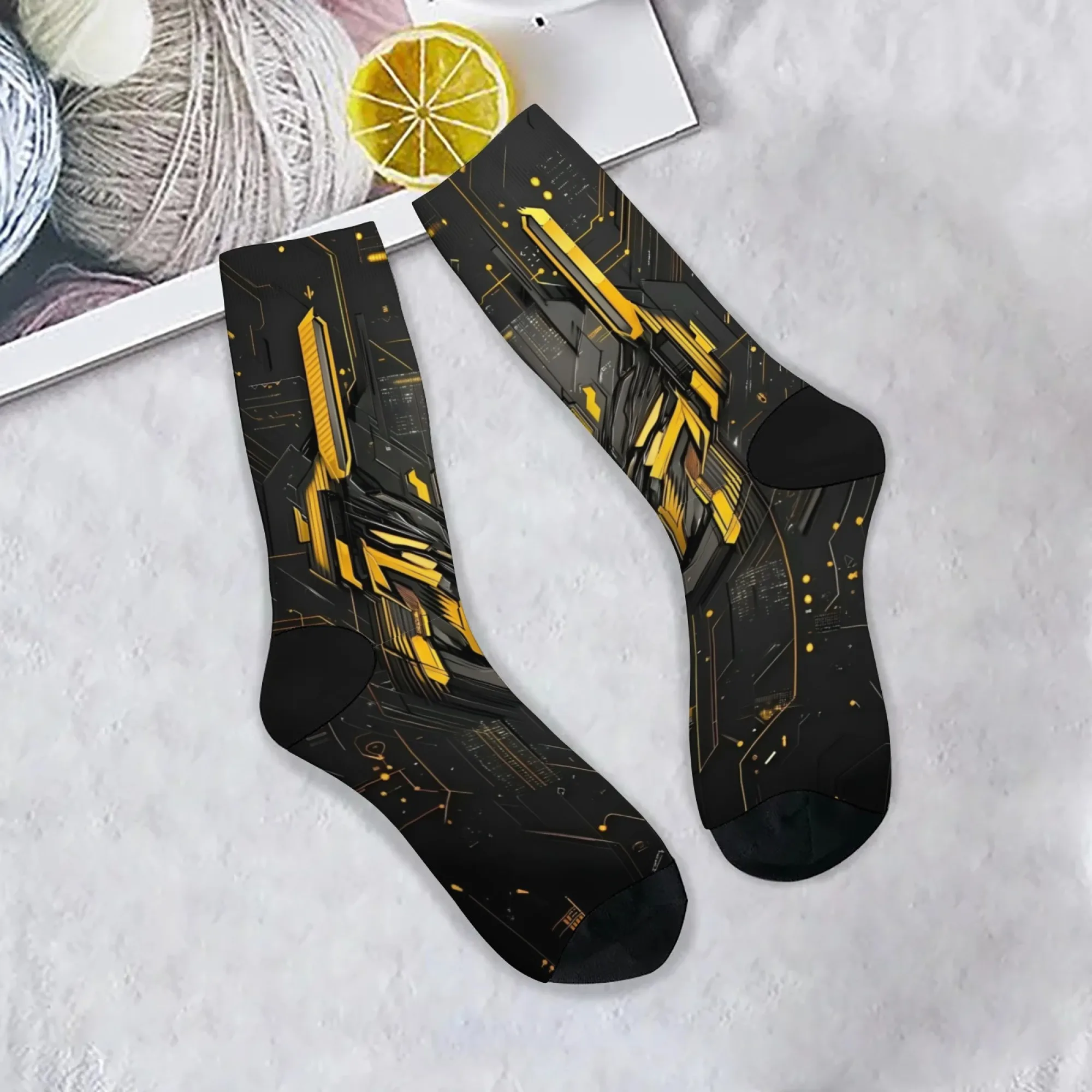 Mechanical Mask Socks Wear-resistant Lightweight Wrinkle-resistant Men's Socks Cycling Hiking Camping Punk Fashion Novel Socks