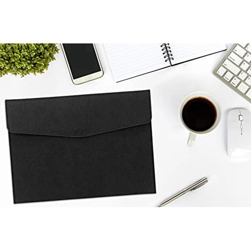TTKK A4 Pu 가죽 문서 케이스, A4 스냅 단추 문서 폴더, 비즈니스 Pu 가죽 A4 포켓, 문서 정리함 2 개