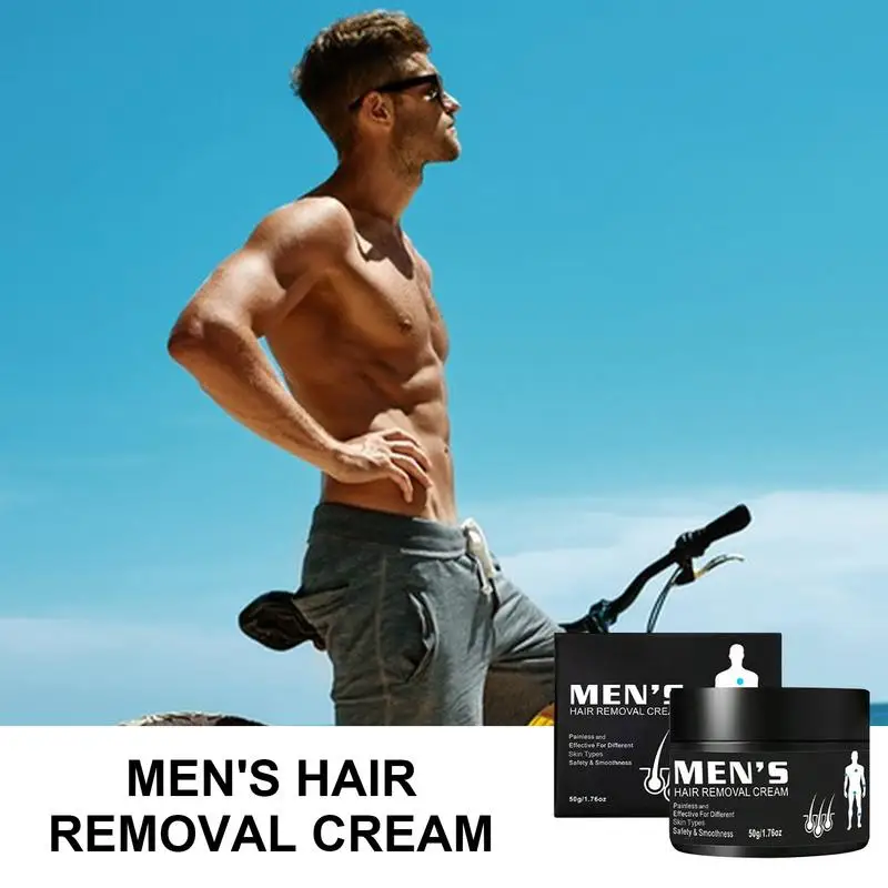 Depilatory Cream Hair Removal Cream For Pubic Hair Men 1.76oz Private At Home Hair Removal Cream For Men Soothing Depilatory For