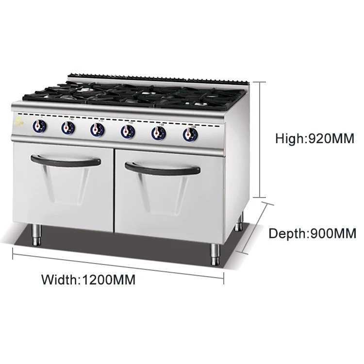 Electric Oven 6 Burner Gas Range Stoves With Griddle Six Burner Stove with Cabinet