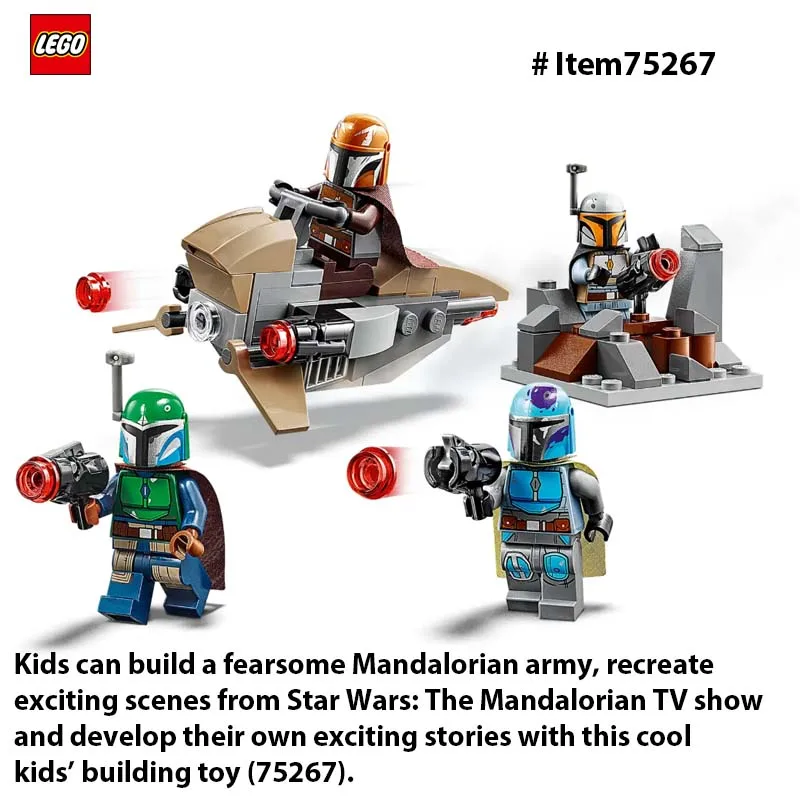 LEGO 75267 Star VAN- Pack de combat Mandalorian Shock Troopers, grand cadeau d'urgence pour tout fan de Star VAN, 102 pièces