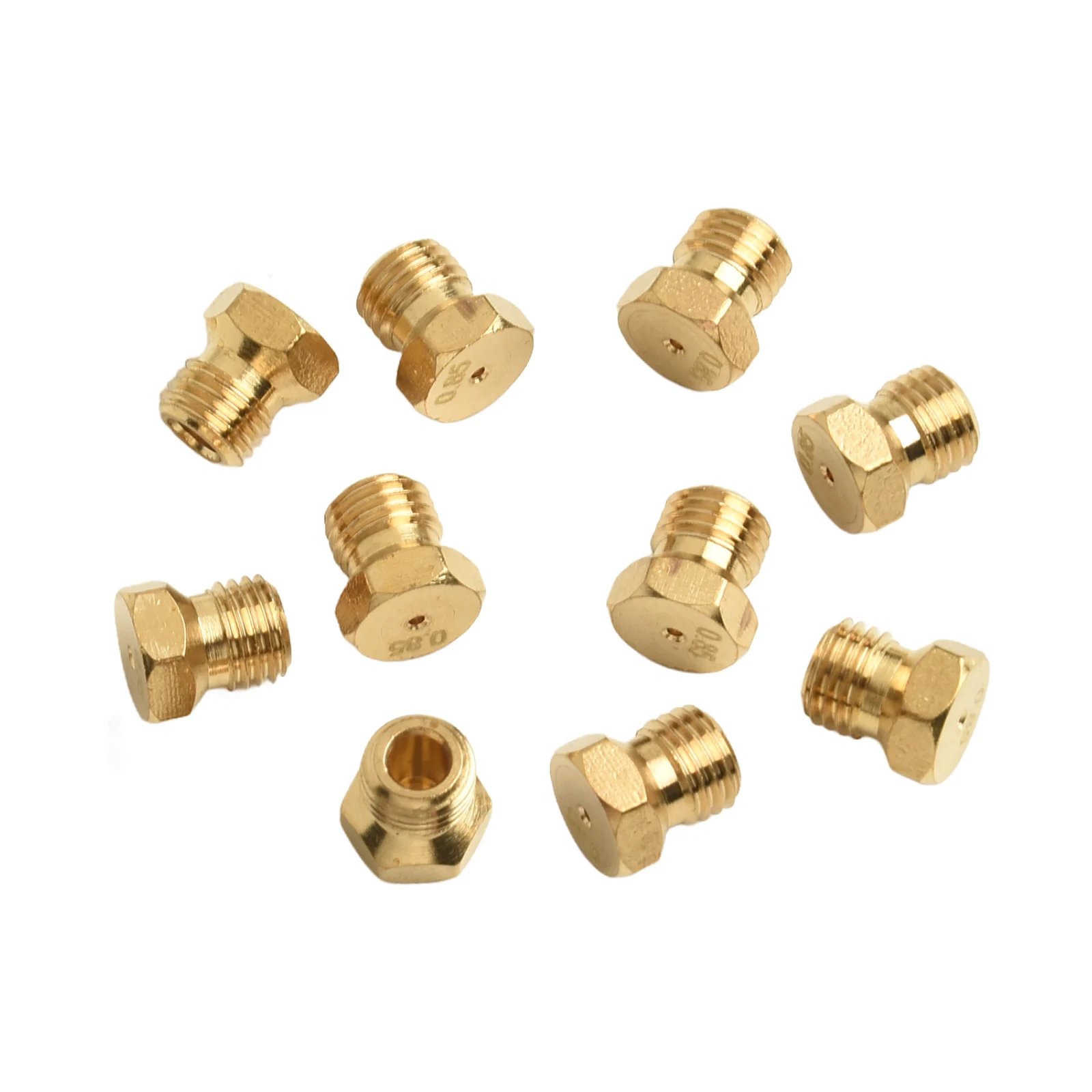 Boquilla de quemador de latón M6 x 0,75, Kit de conversión de inyector de propano térmico, boquilla Eva de inyección de Gas para calentadores de agua de cocina, 10 Uds.