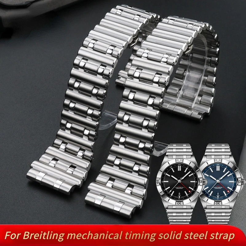 316L High quality solid metal Strap For Breitling mechanical timing fine Stainless steel watch Super Ocean watchband  22mm 24mm
