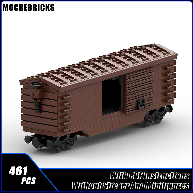 

Classic Railway Trains Freight Carriages 1940s US Boxcar Tracks Vehicle MOC Building Blocks Assembly Model Kid's Brick Toys Gift