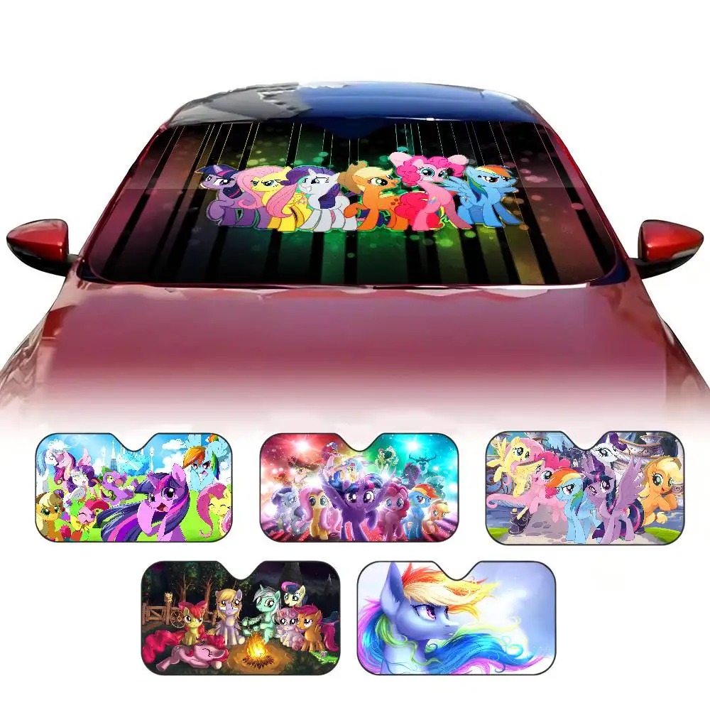 Cute M-My Cartoon P-Pony L-Little Car Windshield Sunshade Cover Automotive Sun Shade Visor Window Uv Reflector Cars Keep Cool