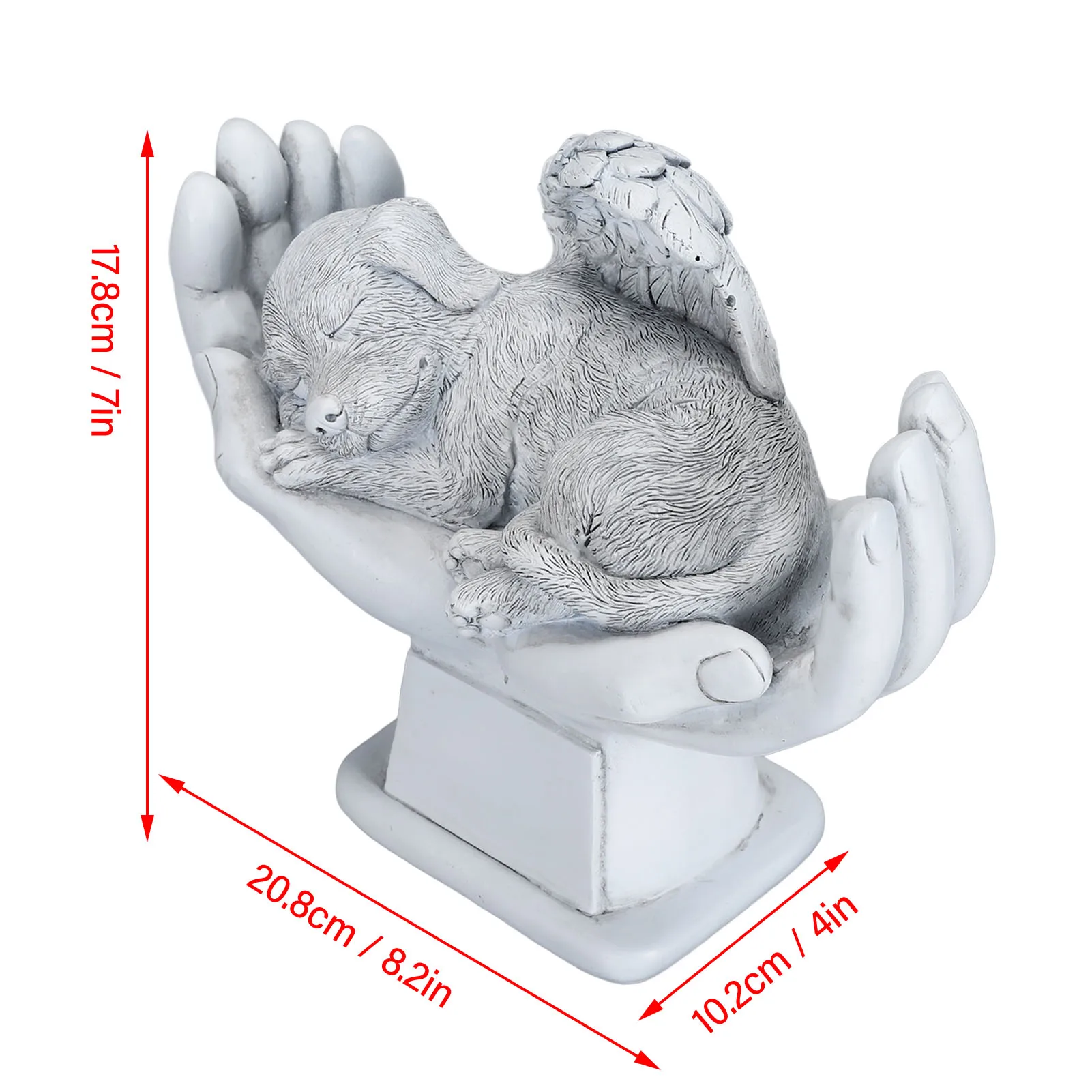 Pet Memorial Statue Outdoor Garden Decor Ornament Angel with God Hands Gravestone Memorial Garden Stone view 5