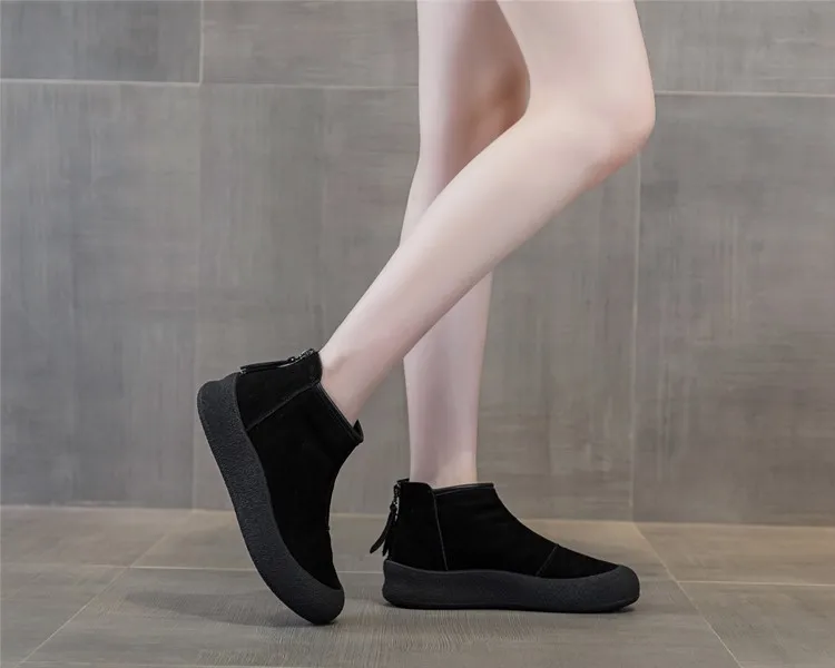 AIYUQI Schneestiefel für Damen in Übergrößen 2025 Winter Echtleder Kurze Damenschuhe Verstärkte Warme Winterstiefel für Frauen – Detail 3