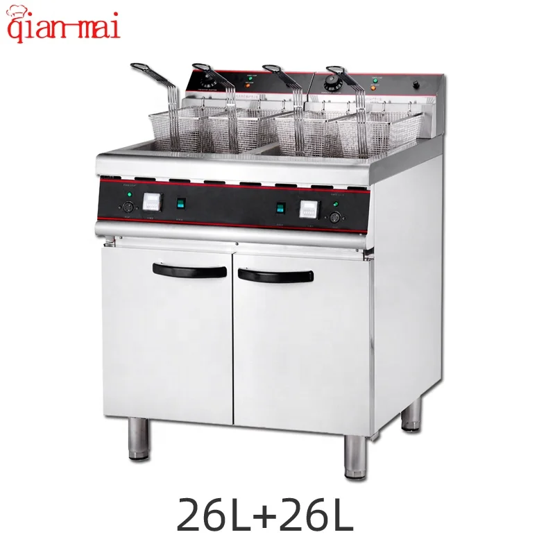 

Commercial 2-Tank 4-Basket Electric Deep Fryer for KFC Chicken Fish Donuts Potatoes Standing Design for Restaurants