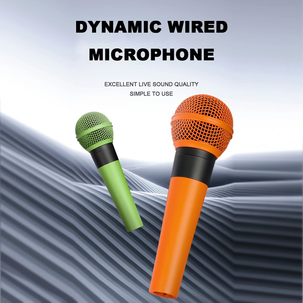 BOMGE Professional Wired Dynamic Vocal Dynamic Cardioid Microphone Handheld mic With XLR 6.35mm Jack Cable for DJ karaoke party