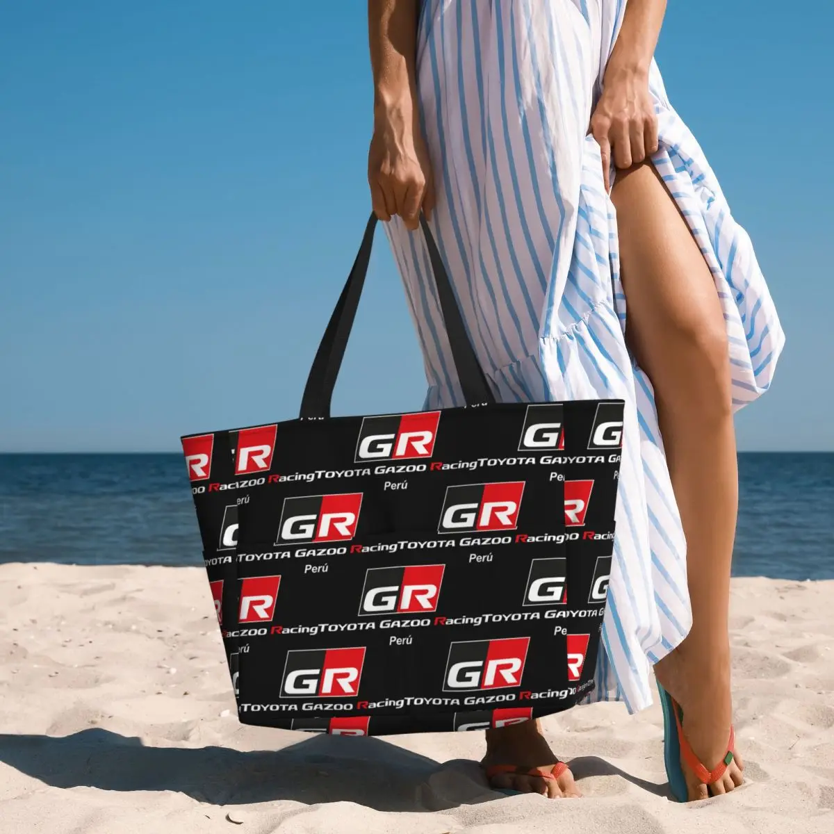 

GR Logo Gazoo Racing GR Sport Beach Tote Bag Sport Gym Yoga Duffle Large Tote Bag Women Travel Bag Fitness bag