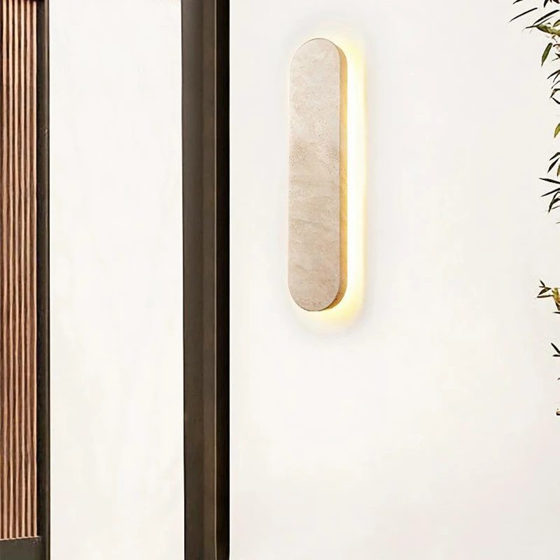 Modern rectangular natural LED wall lamp Sconce LED limestone lamp 3000K 4000 5000K living room