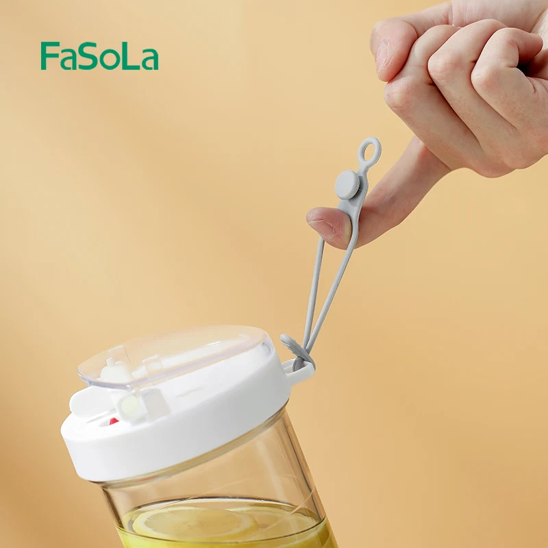 FaSoLa 6PCS Releasable Silicone Cable Tie with Hook Wire Organizer Self-locking Cord Rope Holder Multifunctional Ties