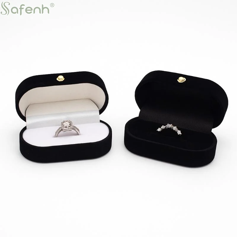 1 PCS Felt Ring Box Mini Portable Ear Stud Jewelry Box Wedding Ring Pair Box Jewelry Storage Box