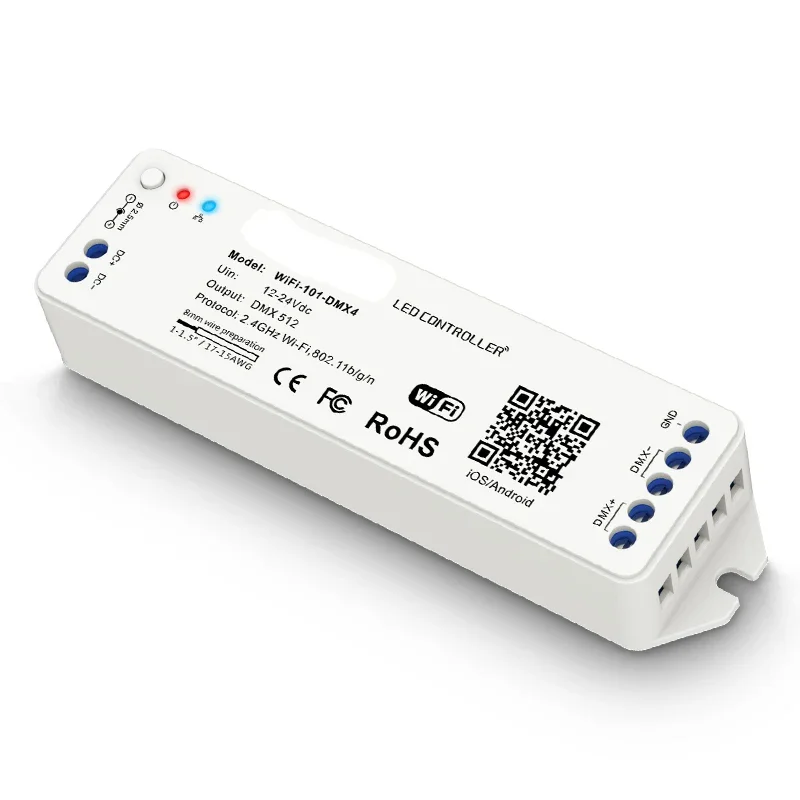 

For LED WiFi untuk DMX512 Converter DC12-24V Masukan; DMX Output Sinyal Led RGB Strip Controller Wifi-101-DMX4