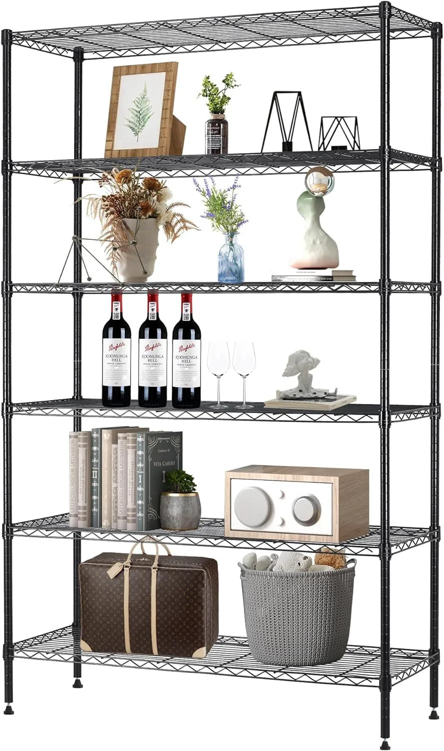 

42"x16''x72'' 6 Shelf Wire Shelving Unit Heavy Duty Metal Storage Shelves Wire