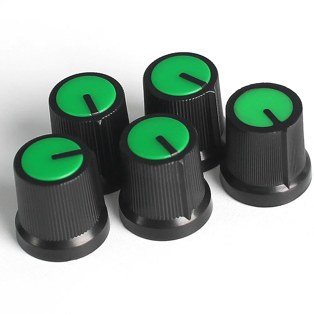 

5PCS WH148 Potentiometer Knob Cap AG3 15*15MM Green Plastic Knobs Plum Handle