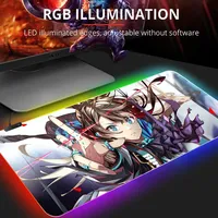 RGB Mouse Pad High Quality Arknights Amiya Gaming Mouse Pad Wanderer Gaming Mouse Mat Gamer Led Backlit Mousepad Wired