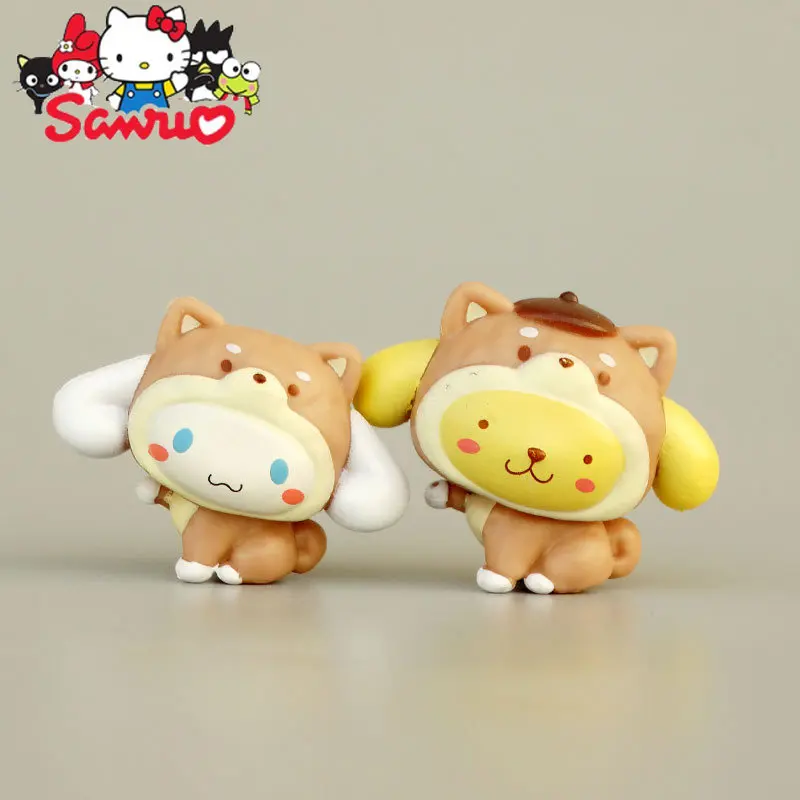 MINISO Melody Kuromi Hello Kitty Cinnamoroll DIY Material Cake Ornaments Anime Figure Toys Gifts Peripherals Toys Gift 2.9-3.8cm