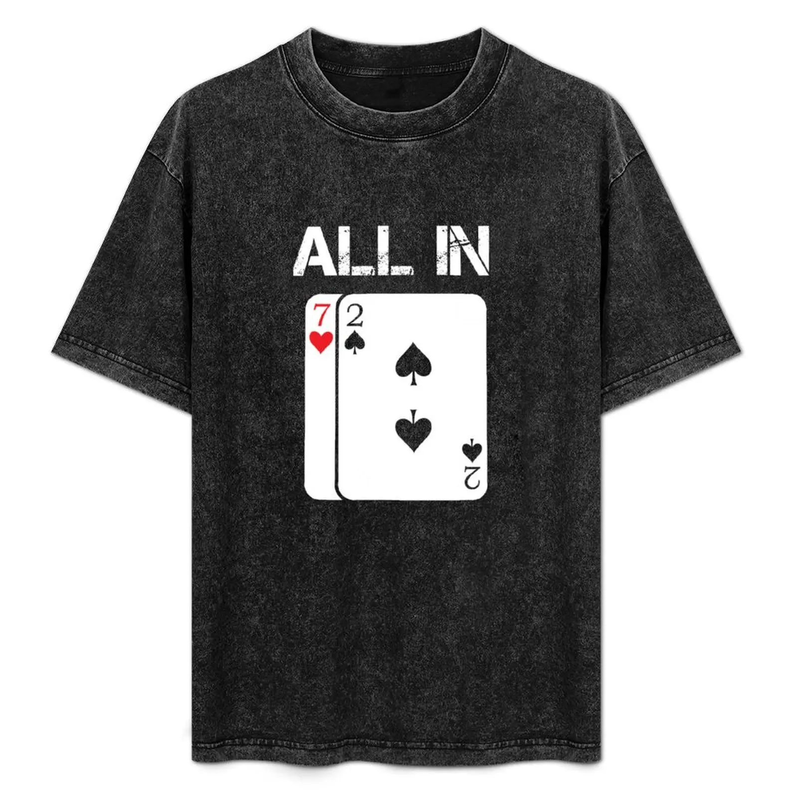 ポーカーカードゲームオールインギフトポーカープレーヤー7-2-tシャツベーシックソリッドカラー半袖コットントップ