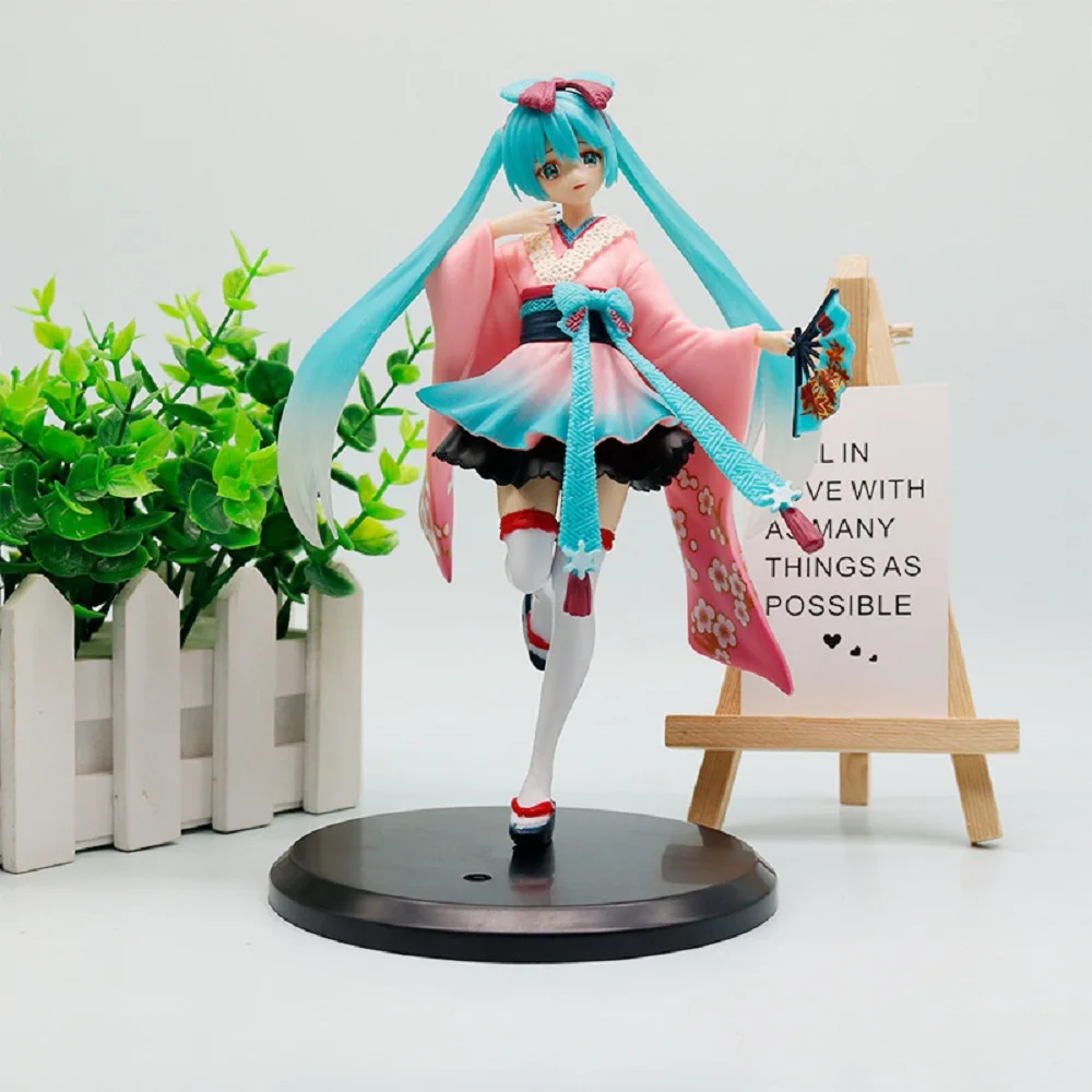 Hatsune Miku Anime-Figur Kimono Hatsune Miku Actionfiguren Kawaii Mädchen-Figur PVC Sammlermodell Spielzeug