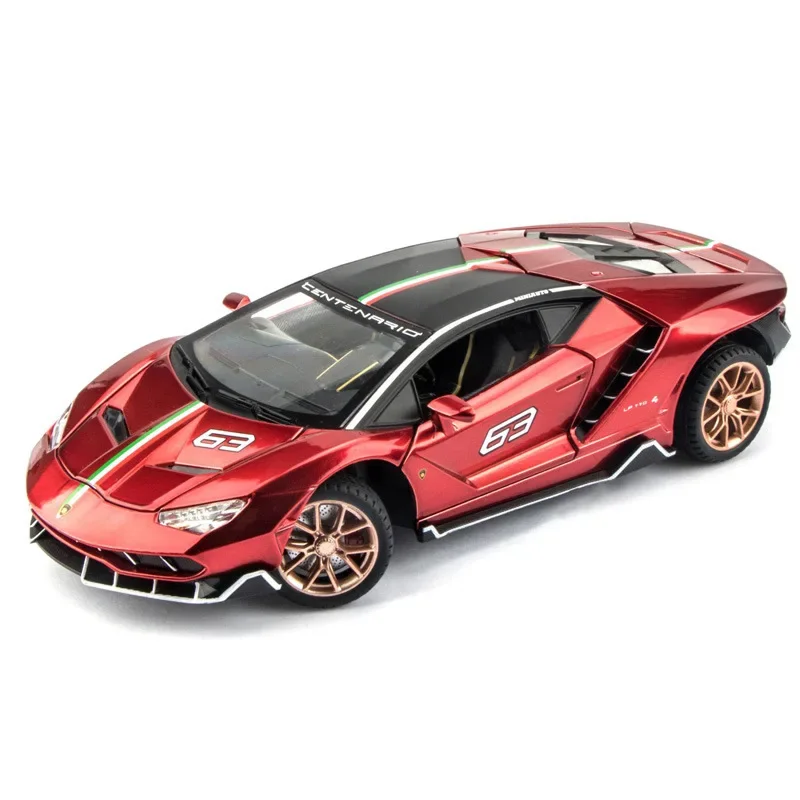 

1:24 Lamborghini LP770-4 высококлассная модель литая металлическая модель автомобиля из сплава со звуком и светильник кой Детская Коллекция подарков