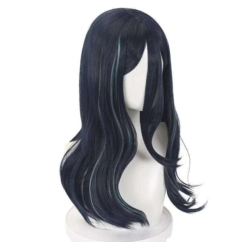 Wind Chime Shirt Kyo Tauro Cosplay Wig Dark Blue Medium-length Slightly Curly Hair