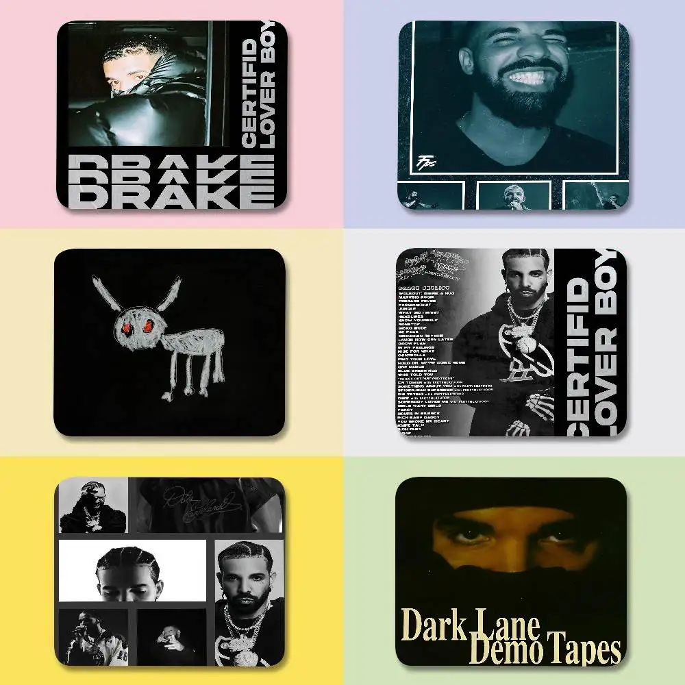 Singer D-Drake Hip-Hop-Mauspad, kleine Größe, kreative Tischunterlage, Untersetzer, Gaming-Mauspad, Schreibtisch-Mauszubehör, quadratischer Teppich