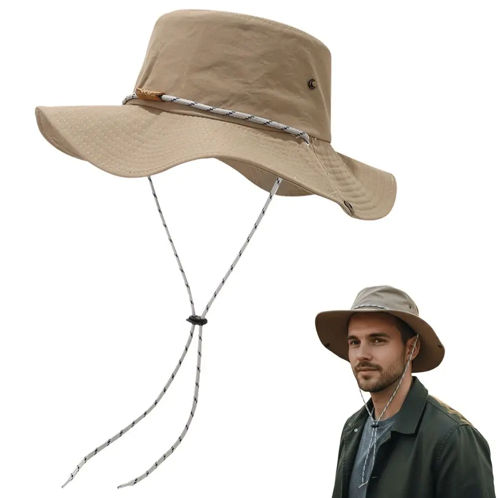 

Fashion Rope Chain Men Bucket Hat Waterproof Sunshade Sun Hat UV Protect Breathable Fishing Cap Summer