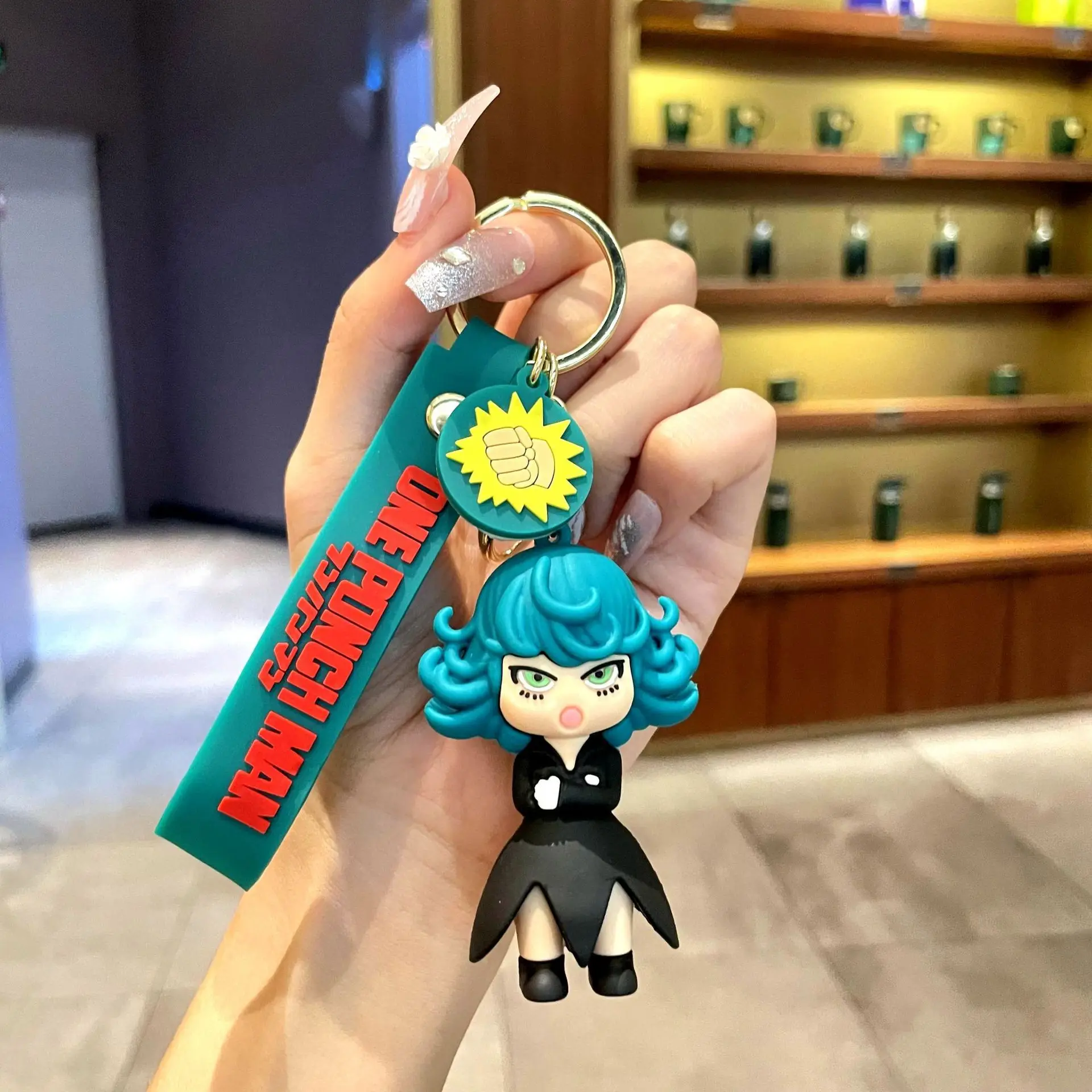 Anime One Punch Man Keychain Cartoon Figure Acrylic Pendent Keyring Cartoon Anime Peripheral Trendy PersonalityKeyChainWholesale