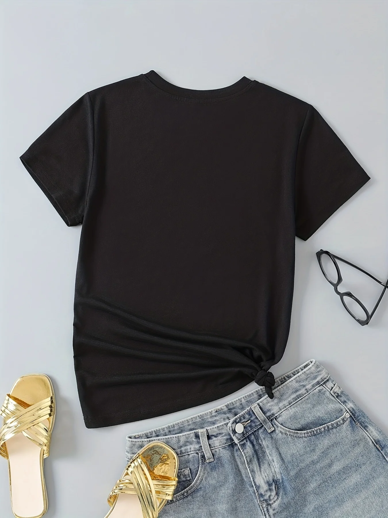 Casual dames T-shirt met ronde hals en kleurrijke planeetprint, 95% polyester 5% elastaan, korte mouw, normale lengte,