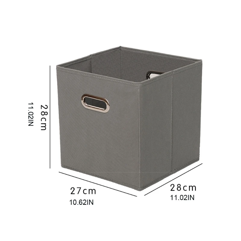 Cloth Cube Storage Boxes with Double Metal Handle Collapsible Folding Basket Wardrobe Storage Box for Clothes Toys