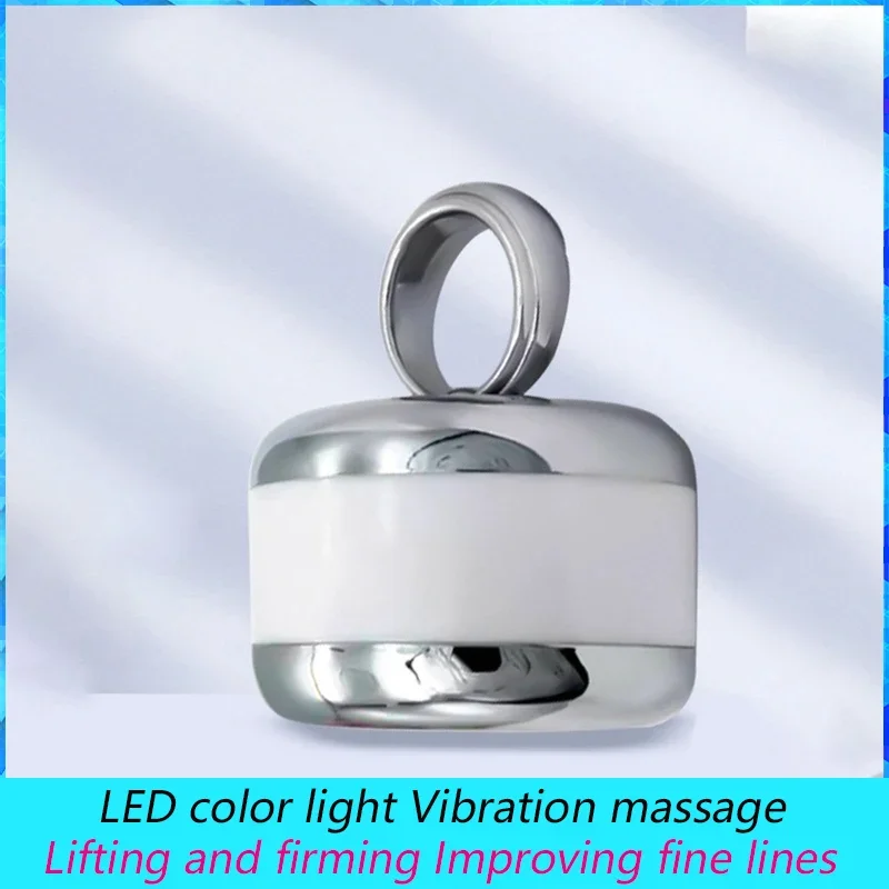 Dispositivo elétrico de beleza facial, luz colorida LED, massagem vibratória, cuidados faciais, levantamento, melhorando linhas finas, célula de botão ML-057