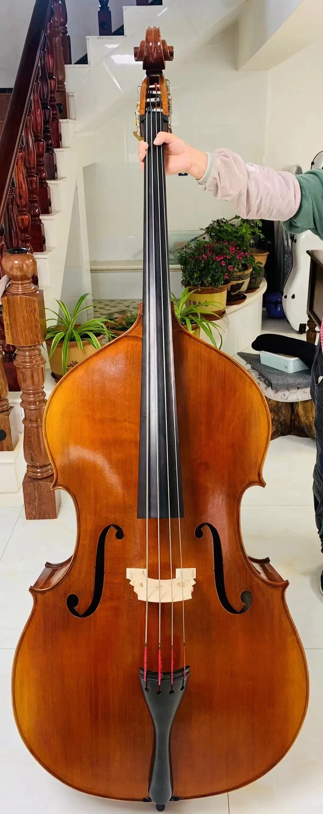 Handmade Upright double bass Solid Maple back and Spruce wood top 3/4