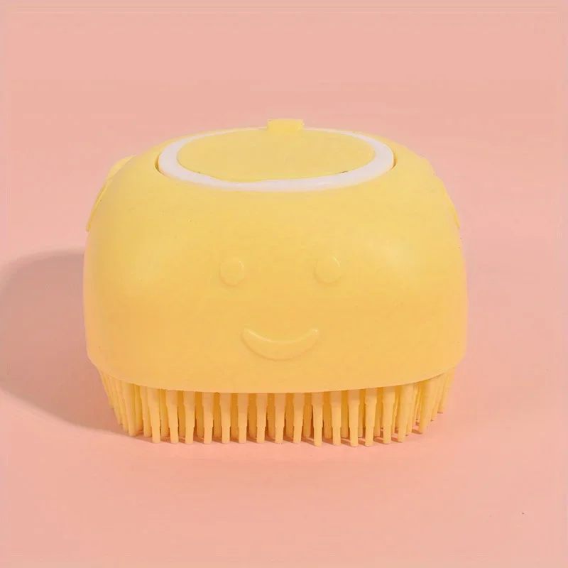 Pet Bath Brush with Shampoo Dispenser - Soft Silicone Grooming Scrubber for Dogs & Cats, Manual Massage Shower Tool