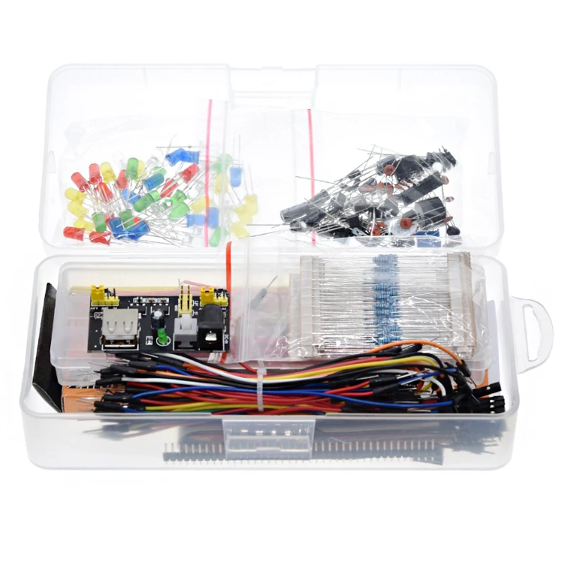 DIY Electronic Component Assorted Kit for Arduino, Breadboard 830 Point, LED, Jumper Wires, Resistors, Capacitors