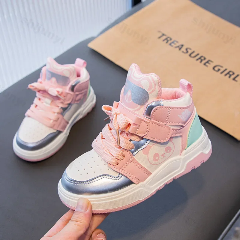 Buty dziecięce Moda Wysokie buty sportowe Dziewczęta Chłopcy Oddychające antypoślizgowe buty deskorolkowe Jesień Nowa miękka podeszwa Dziecięce