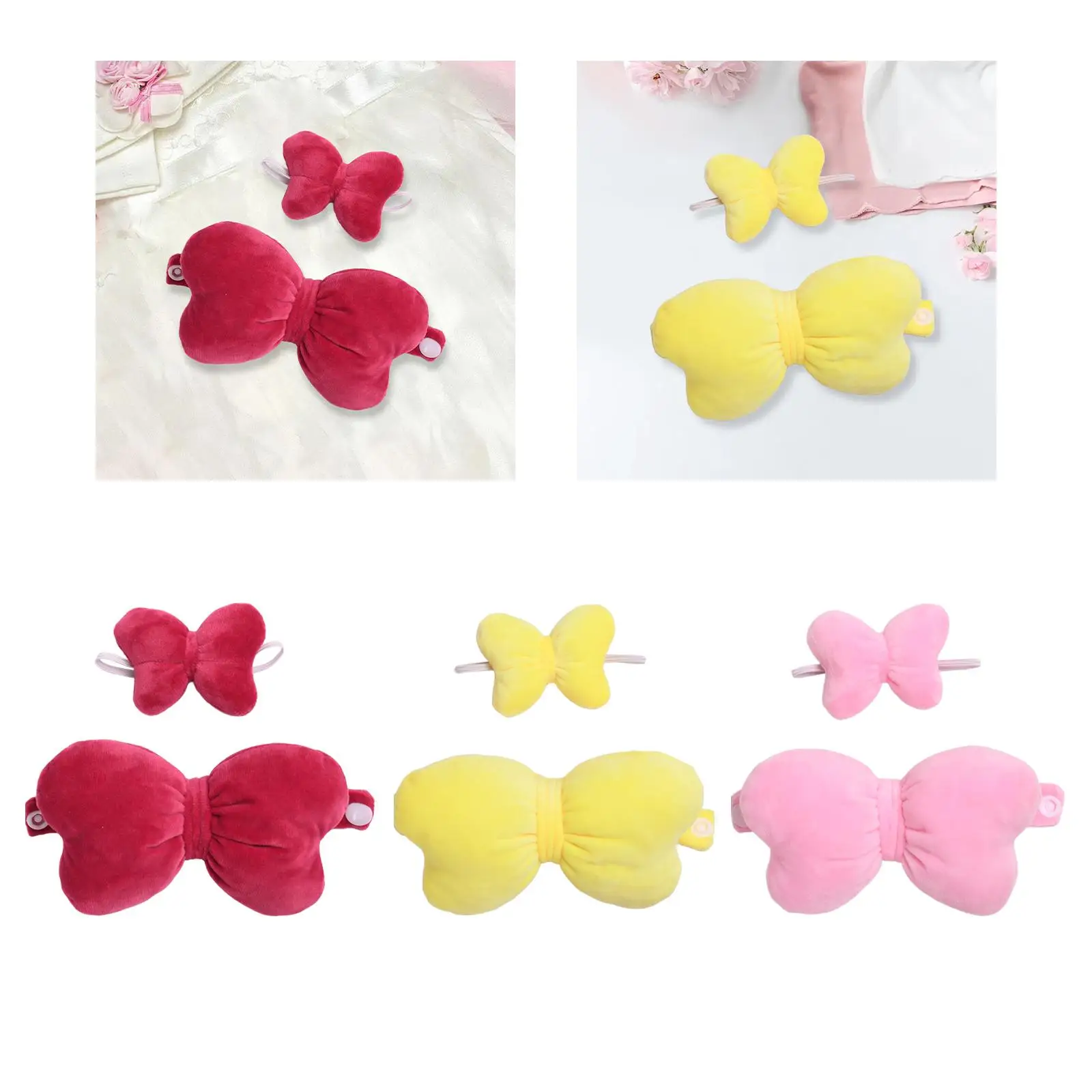 2x Dolls Bow Wing with Hairband, Miniature Clothes Accs, Handmade Clothing for 15-17cm Dolls Dress up Halloween Gifts