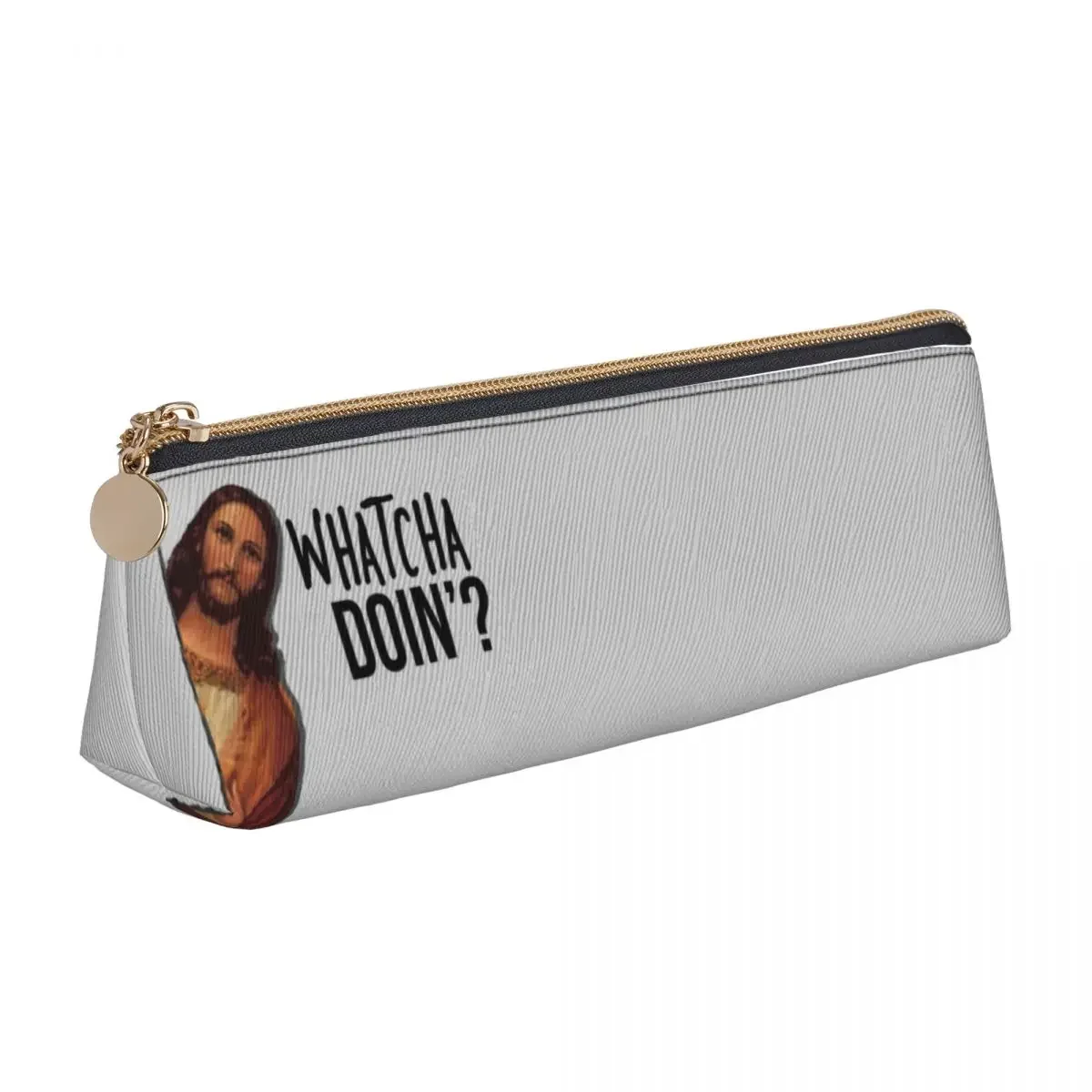 Is Watching Meme Pencil Case Funny PU Leather Pencil Pouch Students Kawaii  School Pencil Cases Stationery