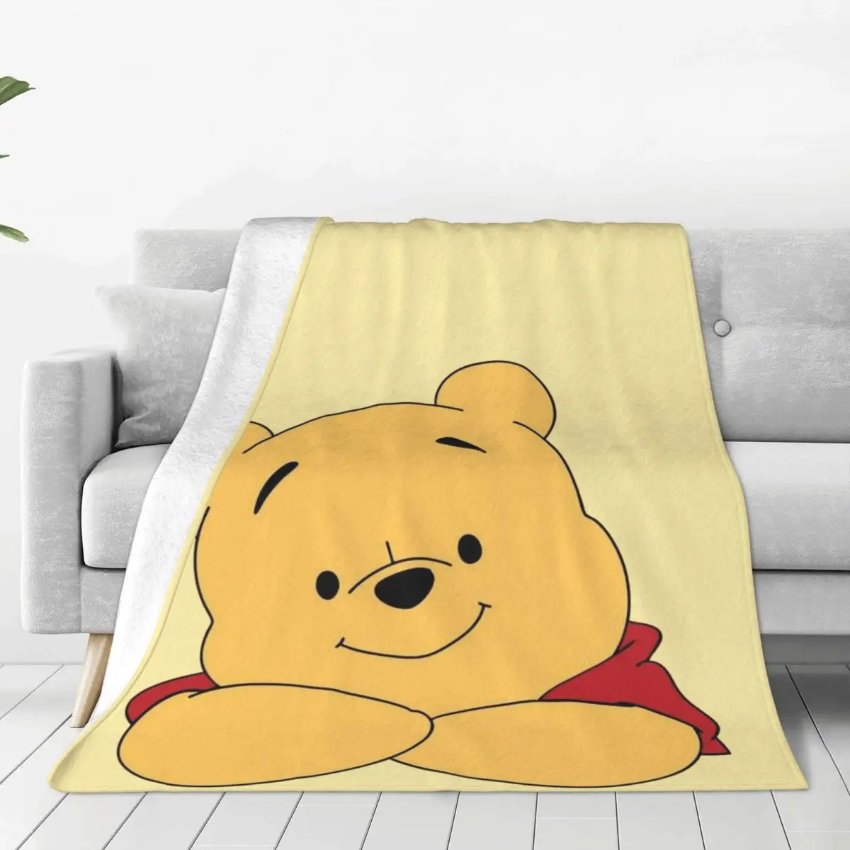 

Custom Winnie The Pooh Cartoon Blanket Soft Fleece Autumn Warm Flannel Throw Blankets for Sofa Travel Bedroom Bedspread