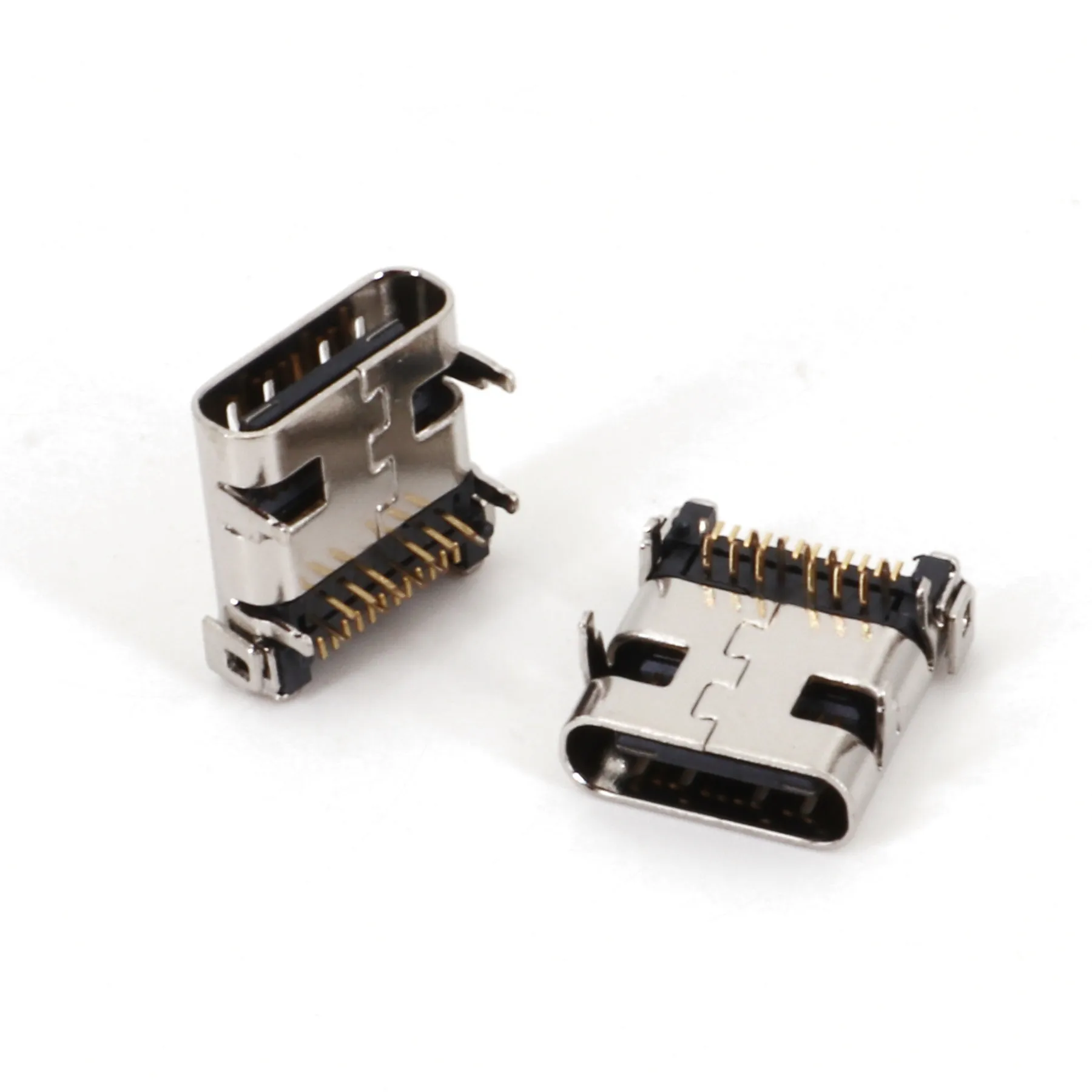 10Pcs USB 3.1 Type C Right Angled Female 24-Pin DIP + SMT PCB Mount Solder Socket Connector