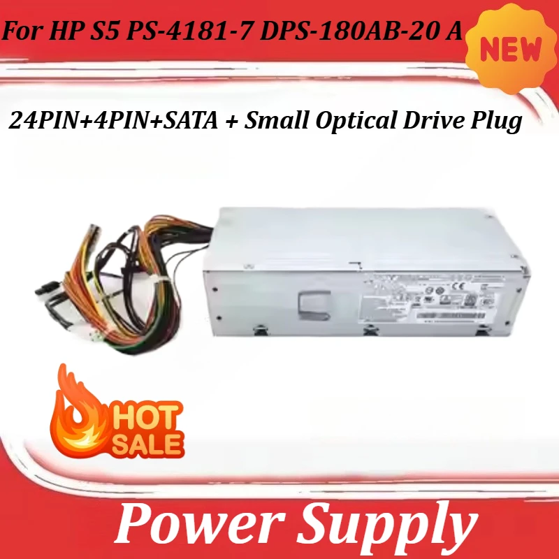 180W Power Supply for HP S5 24PIN+4PIN+SATA + Small Optical Drive Plug PS-4181-7 DPS-180AB-20 A