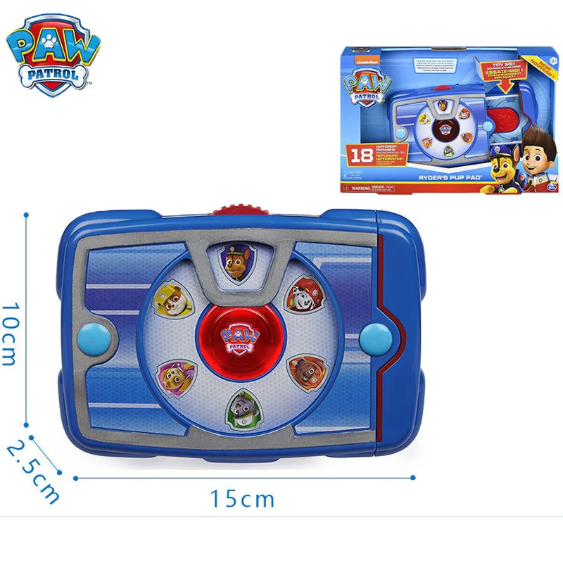 Genuine PAW Patrol Ryder Pup Pad Tablet Mission Launcher Rescue Team Dog Calling Pad Kids Toys Cosplay Sounding Toys Anime Doll