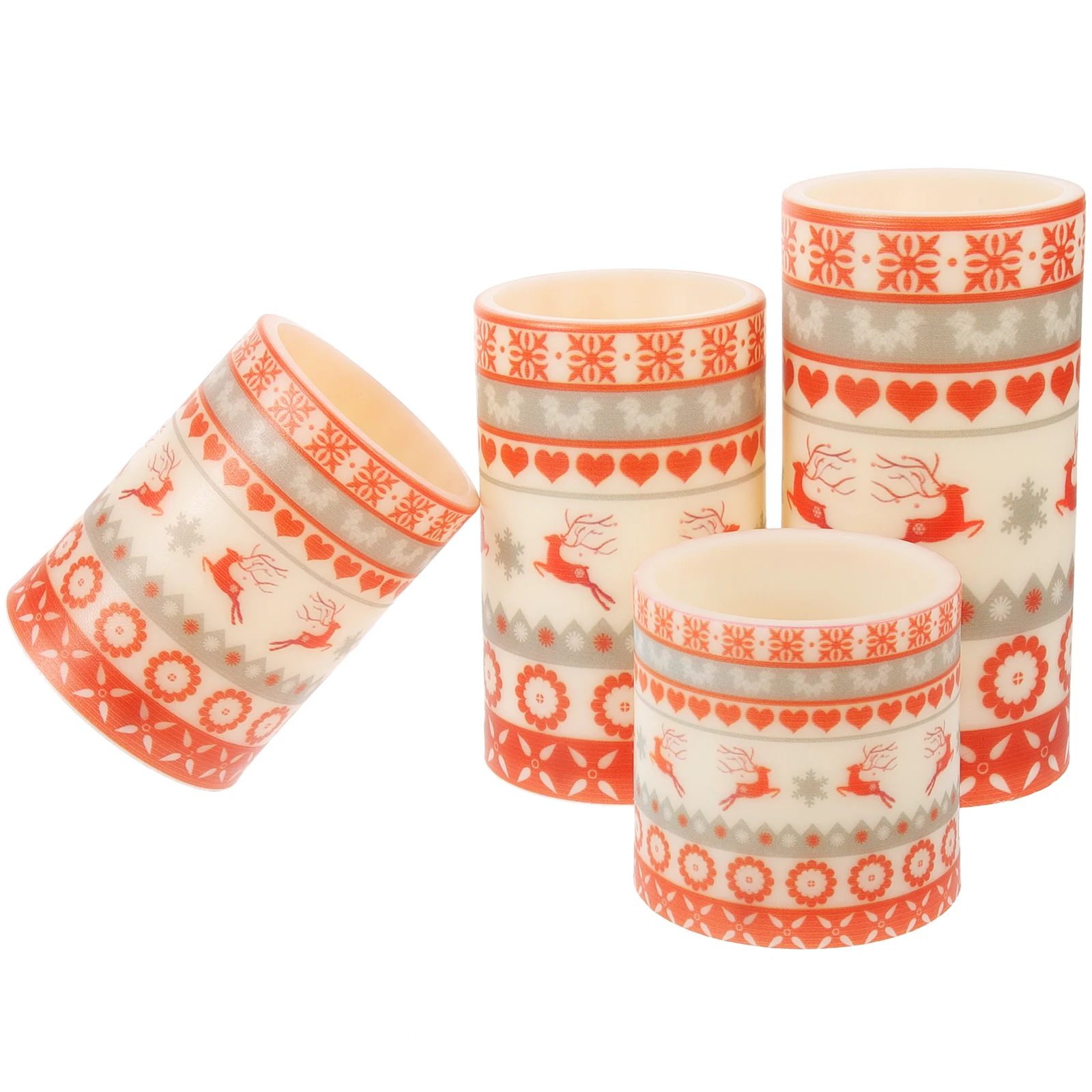 

4pcs LED Electronic Candles 3 4 5 6 Inch Diameters Flameless Wax Free Christmas Decorations Party Home Atmosphere Lighting