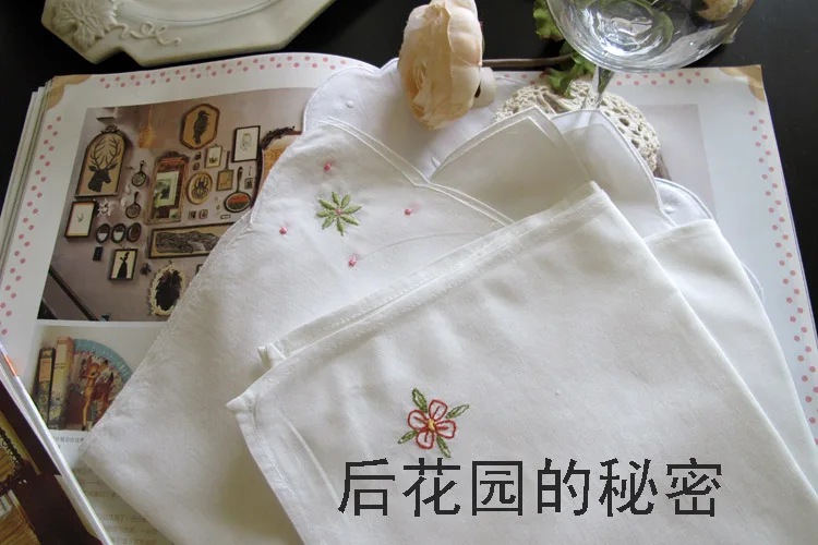 

4PCS Export French Colorful Embroidered Napkins and Handkerchiefs
