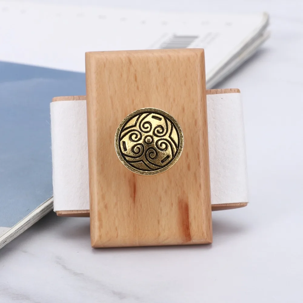 Wood Color /Brown Ink Absorption Seal 5*3*3.7 cm Beautiful Appearance Ink Quick Drying Tool Arc Design Smooth Surface