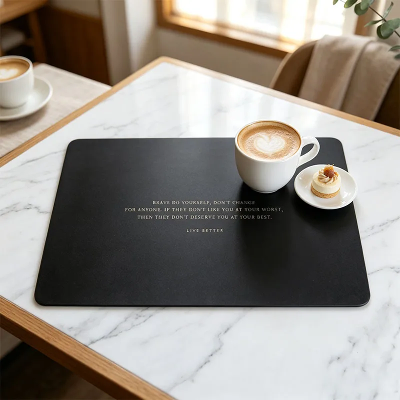 4/8/12pcs Luxury Pu Leather Rectangular Placemat with Water Repellent Non Slip Heat Insulated for Home Wedding Table Setting